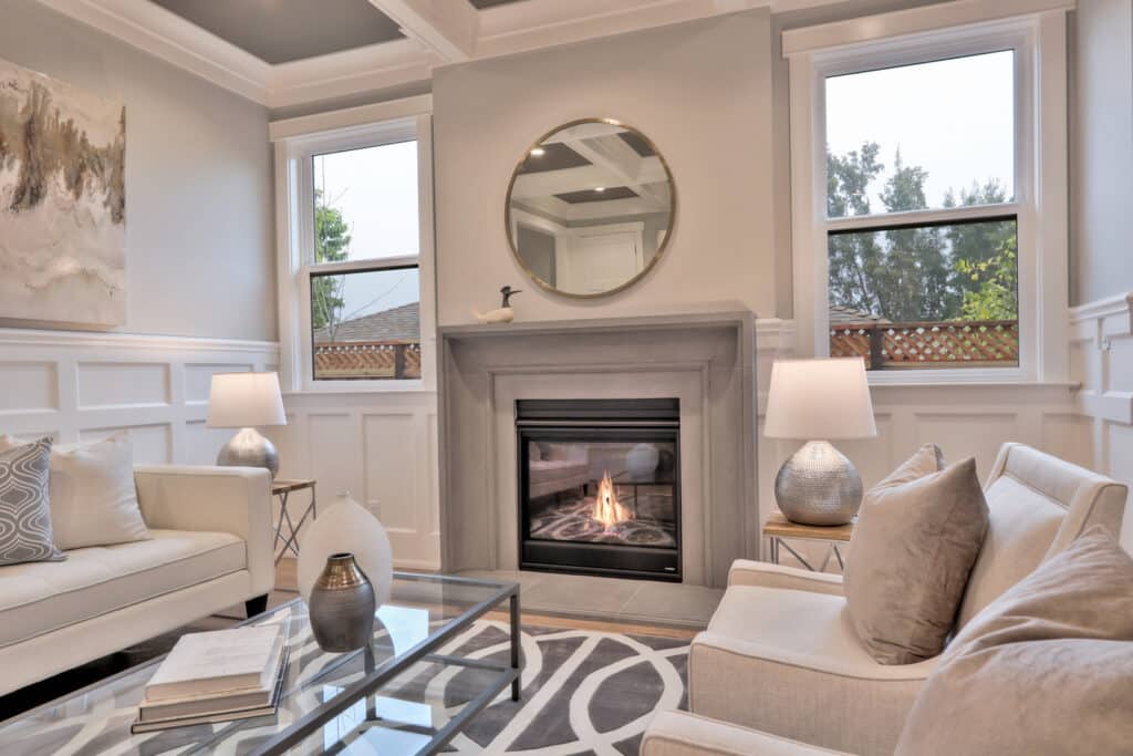 Saratoga fireplace front view