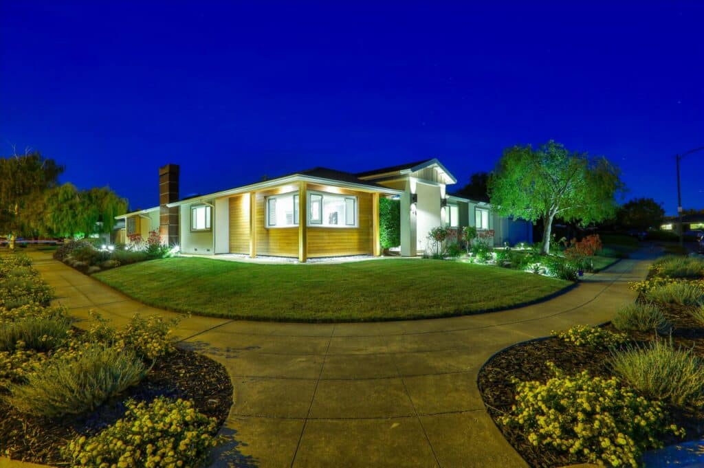 Oakdell front side view with garden