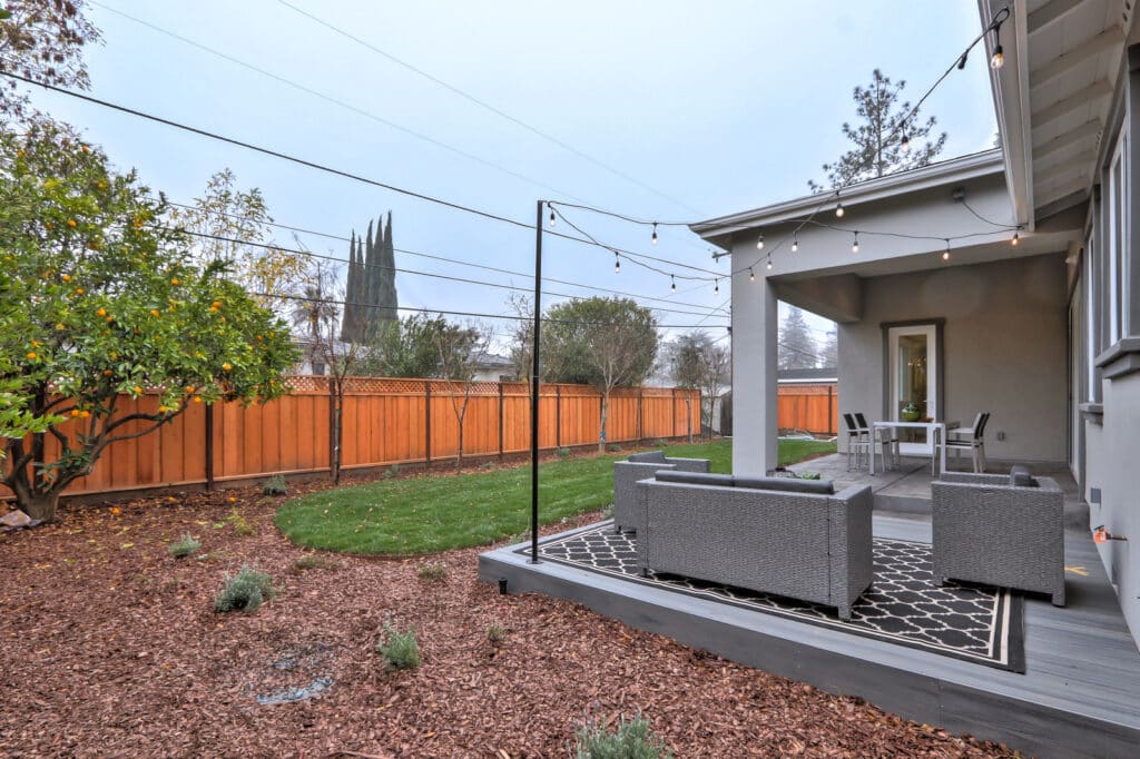 Saratoga backyard corner view