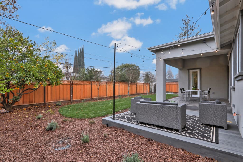 Saratoga backyard corner view